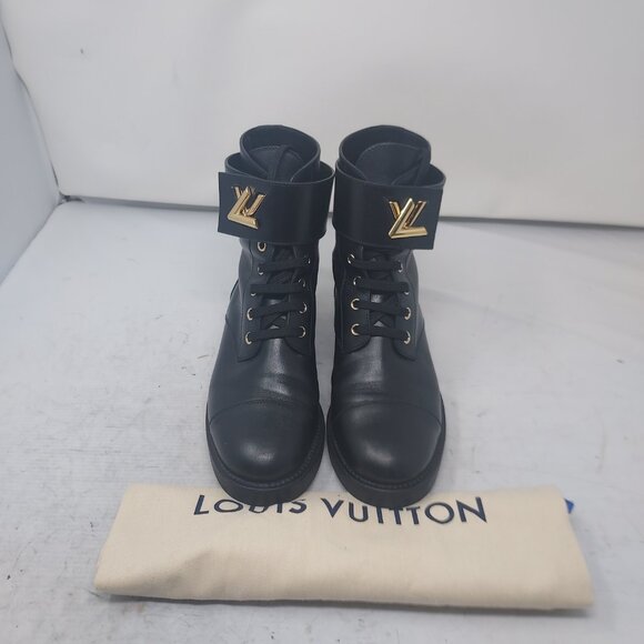 Louis Vuitton Black Leather Wonderland Ranger Combat Boot - Picture 14 of 14